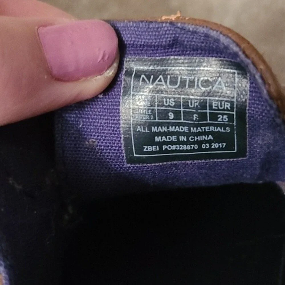 Nautica Toddler Brown Leather Loafer Boat Shoes Size 9
